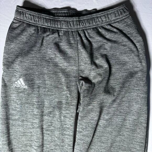 Adidas Sweatpants Mens Medium Climawarm Gray Athletic Logo Streetwear Fleece - Picture 2 of 14